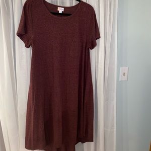Lularoe Carly dress in Heathered burgundy